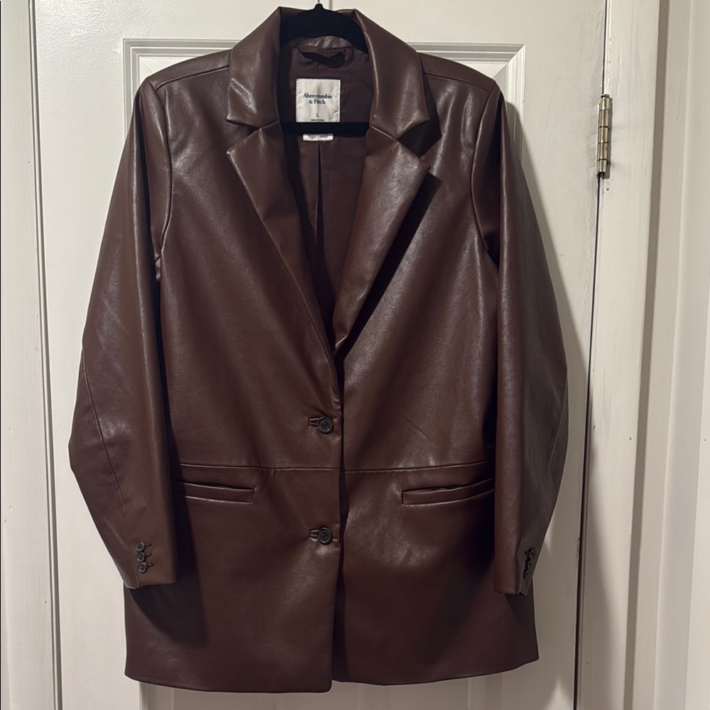 Abercrombie & Fitch Abercrombie Vegan Leather Blazer